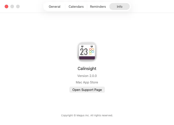 Info tab
